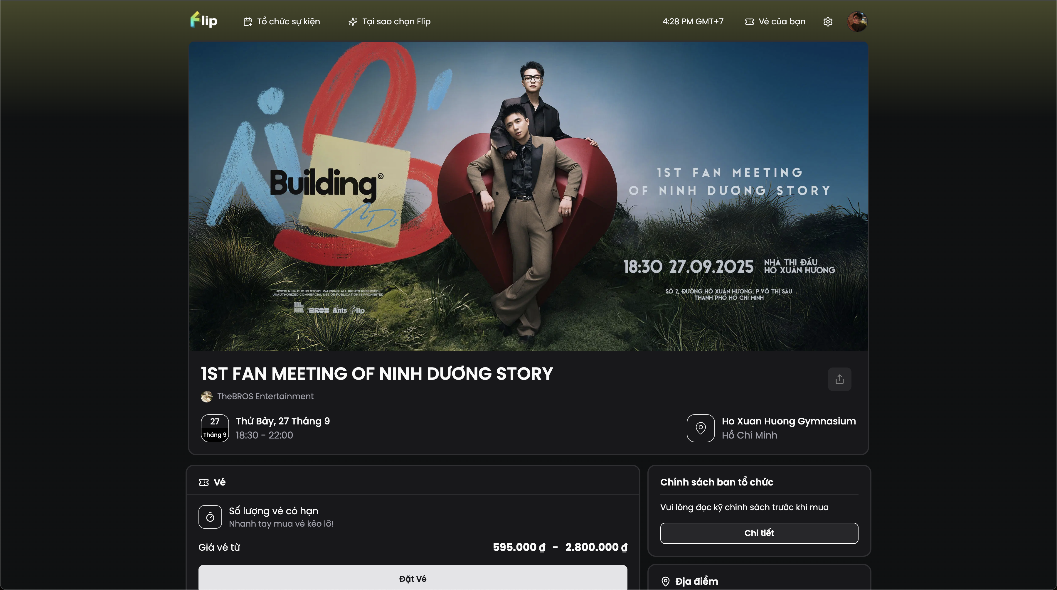 Trang chi tiết sự kiện