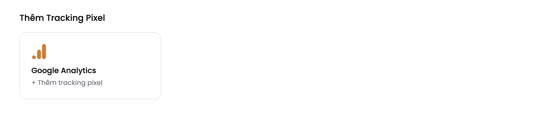 Chọn thêm Google Analytics